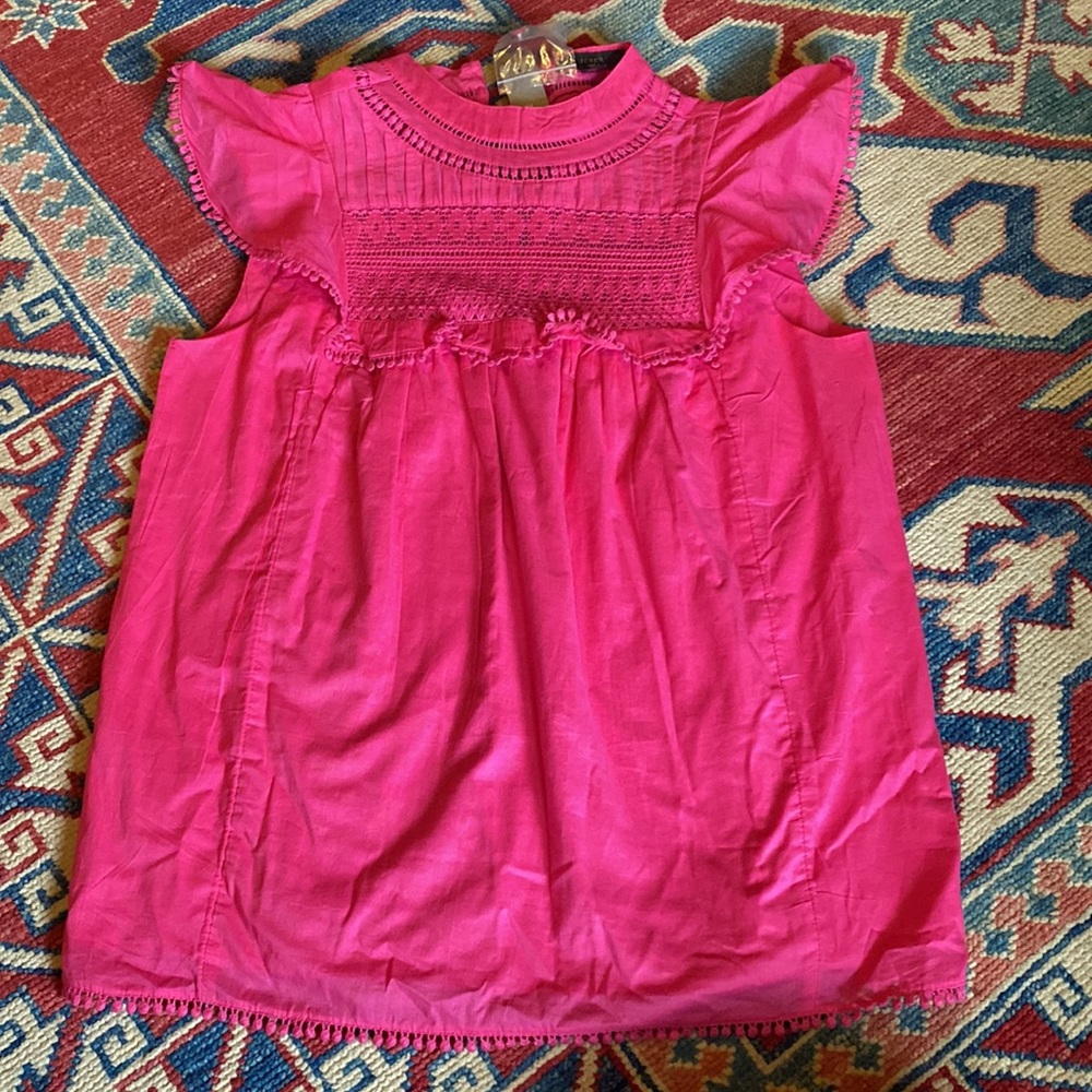 J. Crew Pink Flutter Blouse
